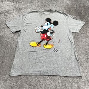 Disney Mickey Mouse Graphic T-Shirt Mens XL Gray Crew Neck Short Sleeve Tee Top